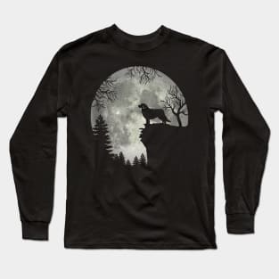 Great Pyrenees Dog And Moon Scary Halloween Long Sleeve T-Shirt